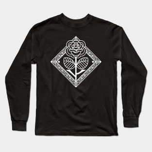 Line Art Rose 2 (White) Long Sleeve T-Shirt